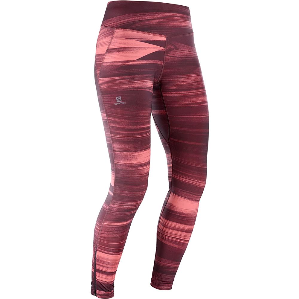 Salomon Singapore Womens Tights - AGILE LONG W Purple | 46792-AYFX